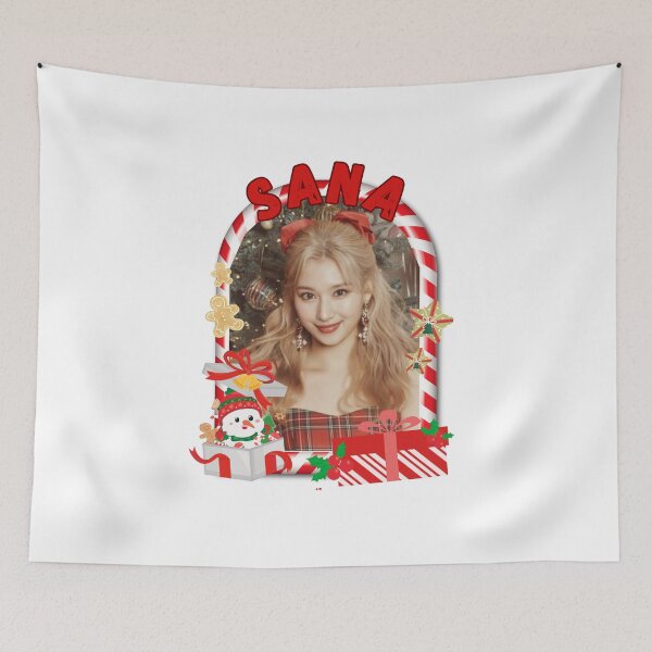 Item preview, Twice Sana Christmas Collage: Festive Kpop Cheer Merry Christmas Sticker designed and sold by AJUNICE STUDIO.
