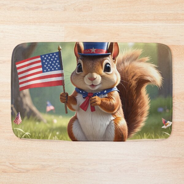 Item preview, Patriotic Squirrel Waving the Stars and Stripes for USA's 250th designed and sold by Skullet-Designs.