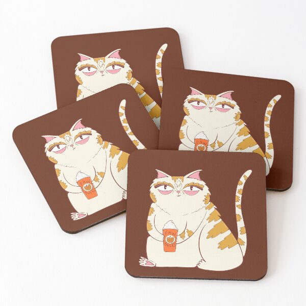 Item preview, Autumn Vibes Coffee Cat - Chonky Cat with Fancy Coffee  designed and sold by crestfallenmermaid.