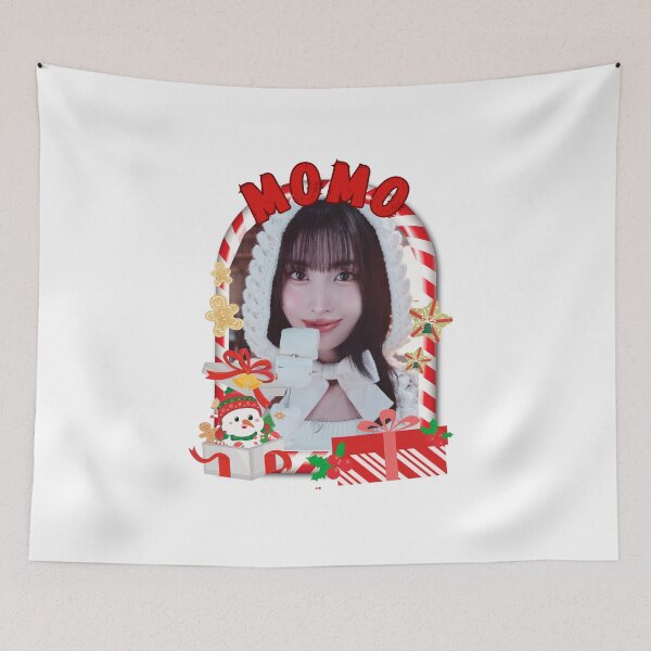 Item preview, Twice Momo Christmas Collage: Festive Kpop Cheer Merry Christmas Sticker designed and sold by AJUNICE STUDIO.