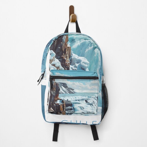 Item preview, Gullfoss Falls Iceland Winter Travel Poster Art designed and sold by LaFabricaArt.