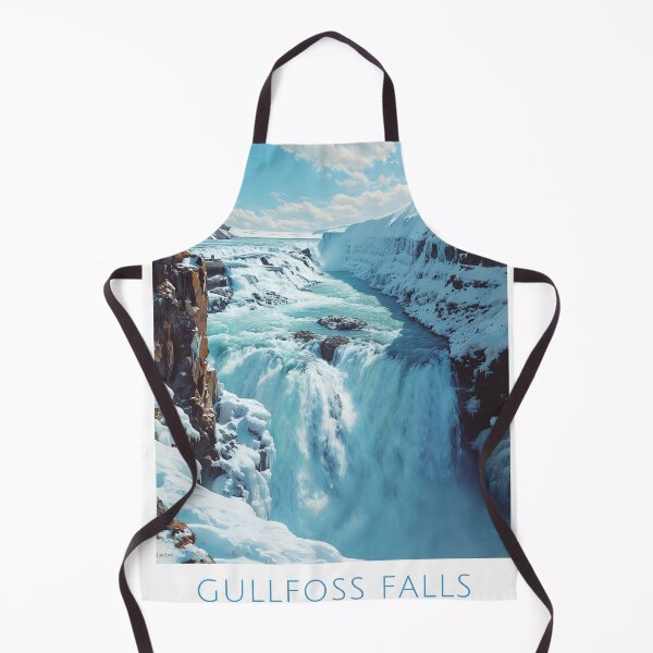 Item preview, Gullfoss Falls Iceland Winter Travel Poster Art designed and sold by LaFabricaArt.
