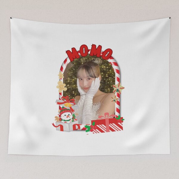 Item preview, Twice Momo Christmas Collage: Festive Kpop Cheer Merry Christmas Sticker designed and sold by AJUNICE STUDIO.