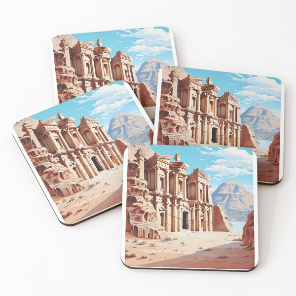 Item preview, Petra Jordan Ancient City Vintage Travel Poster designed and sold by LaFabricaArt.