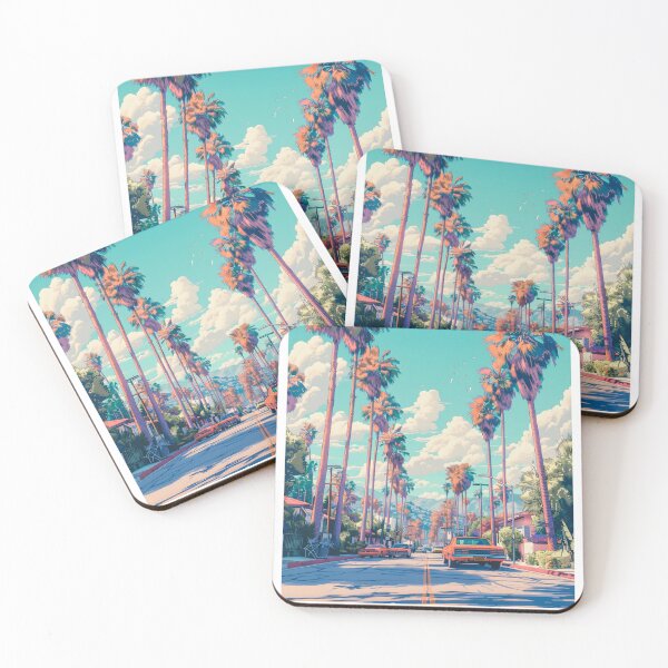 Item preview, Miami Florida Palm Trees Retro Travel Poster designed and sold by LaFabricaArt.