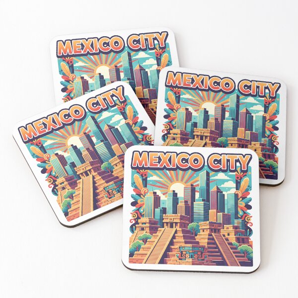 Item preview, Mexico City Ancient Pyramids Modern Skyline Art designed and sold by Orviona.