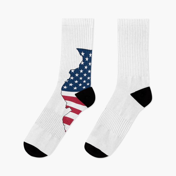 Item preview, Illinois USA Flag Silhouette – Stars and Stripes State Outline designed and sold by Paper Drip.