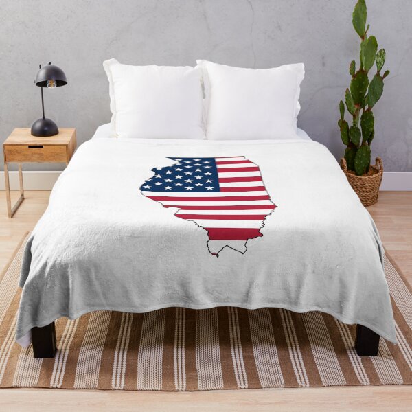Item preview, Illinois USA Flag Silhouette – Stars and Stripes State Outline designed and sold by Paper Drip.