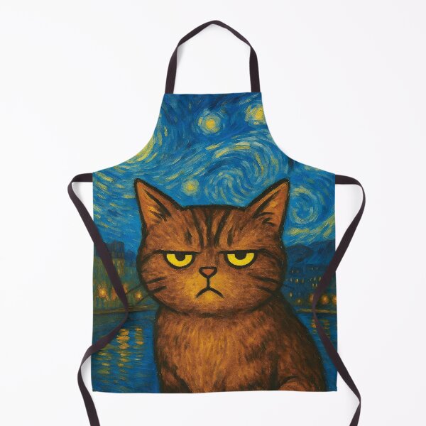 Item preview, Starry Night Interrupted by an Apathetic Cat designed and sold by Nope Cats.