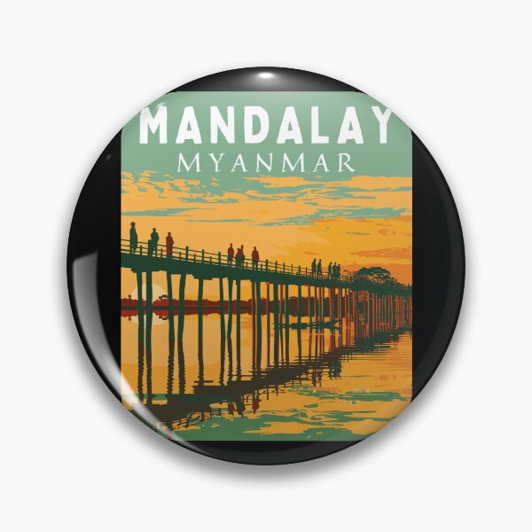 Item preview, Mandalay in Myanmar, Vintage Art Travel Landscape designed and sold by MaateoDesign.