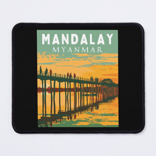 Item preview, Mandalay in Myanmar, Vintage Art Travel Landscape designed and sold by MaateoDesign.