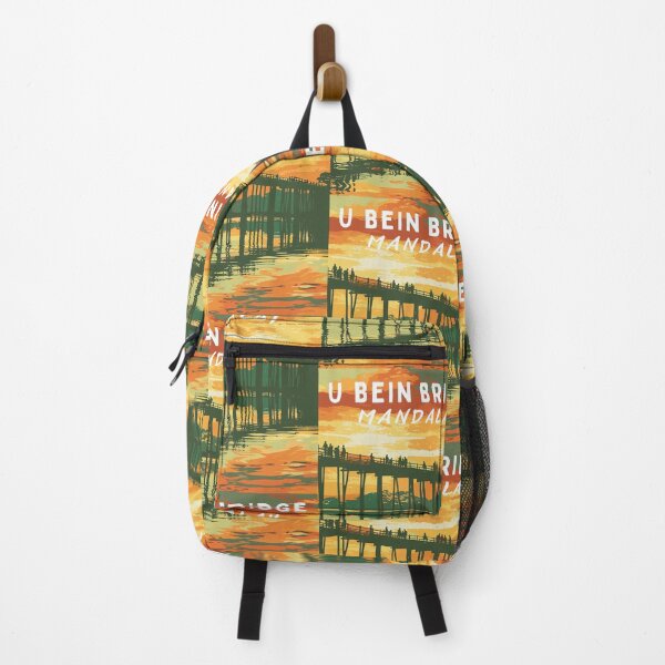 Item preview, U Bein Bridge in Mandalay (Myanmar), Vintage Art Travel Landscape designed and sold by MaateoDesign.