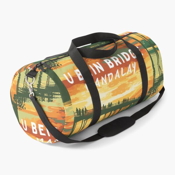 Item preview, U Bein Bridge in Mandalay (Myanmar), Vintage Art Travel Landscape designed and sold by MaateoDesign.