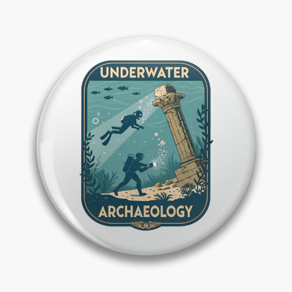 Item preview, Underwater Archaeology Vintage – Diver Exploring Ancient Ruins Beneath the Sea designed and sold by VividOrganica.