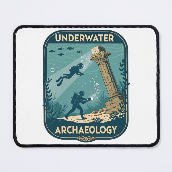 Item preview, Underwater Archaeology Vintage – Diver Exploring Ancient Ruins Beneath the Sea designed and sold by VividOrganica.