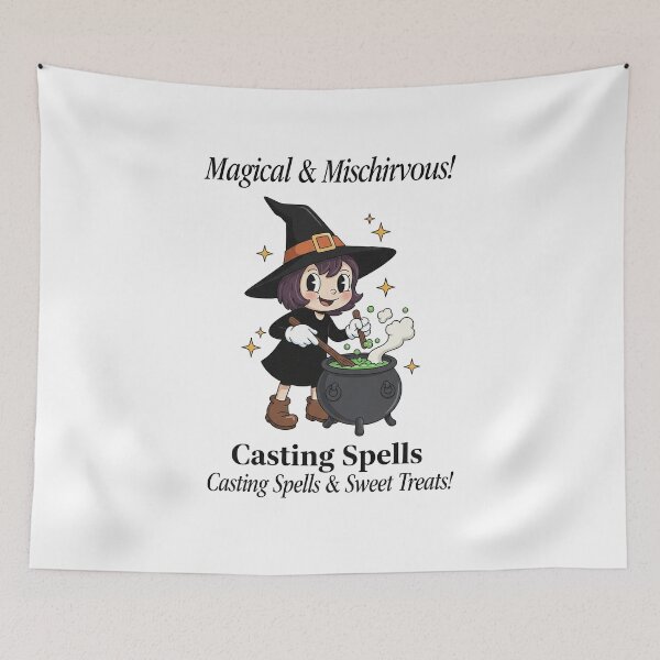 Item preview, Magical Mischievous Witch Casting Spells Cute Halloween designed and sold by HoopeStylee.