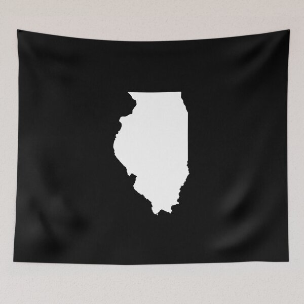Item preview, Illinois Map Silhouette – Minimal White designed and sold by Paper Drip.