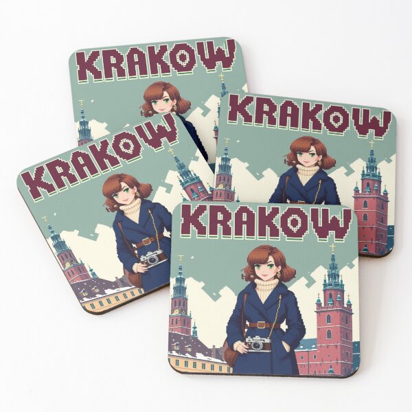 Item preview, Girl Anime Pixel Retro Krakow Poland Travel Europe 8bit Design designed and sold by Pixel-Destinations.