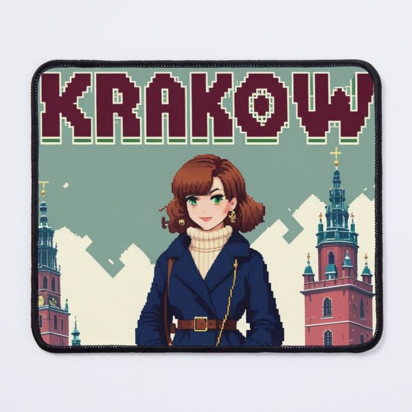 Item preview, Girl Anime Pixel Retro Krakow Poland Travel Europe 8bit Design designed and sold by Pixel-Destinations.