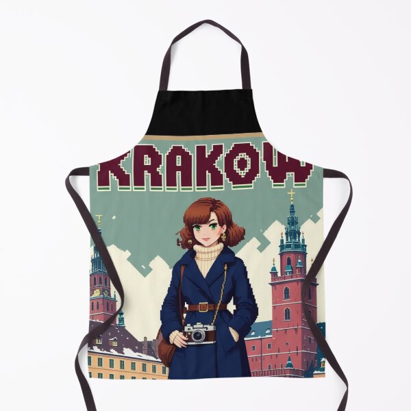 Item preview, Girl Anime Pixel Retro Krakow Poland Travel Europe 8bit Design designed and sold by Pixel-Destinations.
