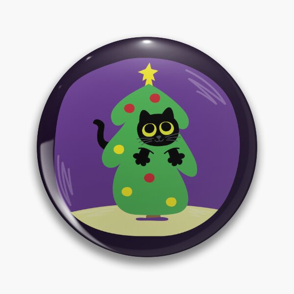 Item preview, Peekaboo Christmas Cat - Funny Black Cat in Christmas Tree designed and sold by fishdesigns.