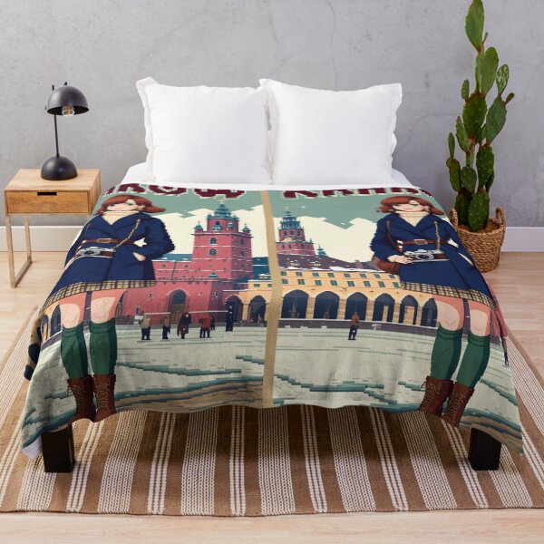 Item preview, Girl Anime Pixel Retro Krakow Poland Travel Europe 8bit Design designed and sold by Pixel-Destinations.