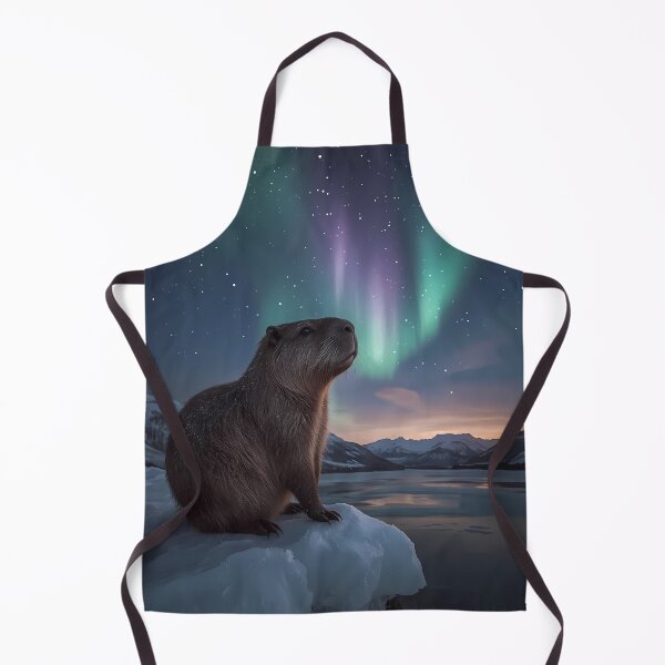 Item preview, Dreamy Capybara Under Northern Lights designed and sold by RkskArt.
