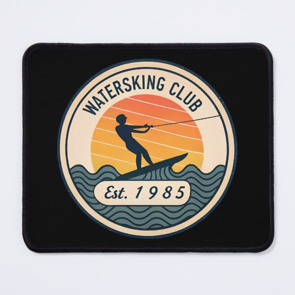 Item preview, Retro Waterskiing Club Badge | Vintage Summer Water Sports Design designed and sold by VividOrganica.