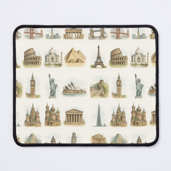 Item preview, World Landmarks – Illustrated Famous Monuments Around the Globe designed and sold by Pixel-Up.