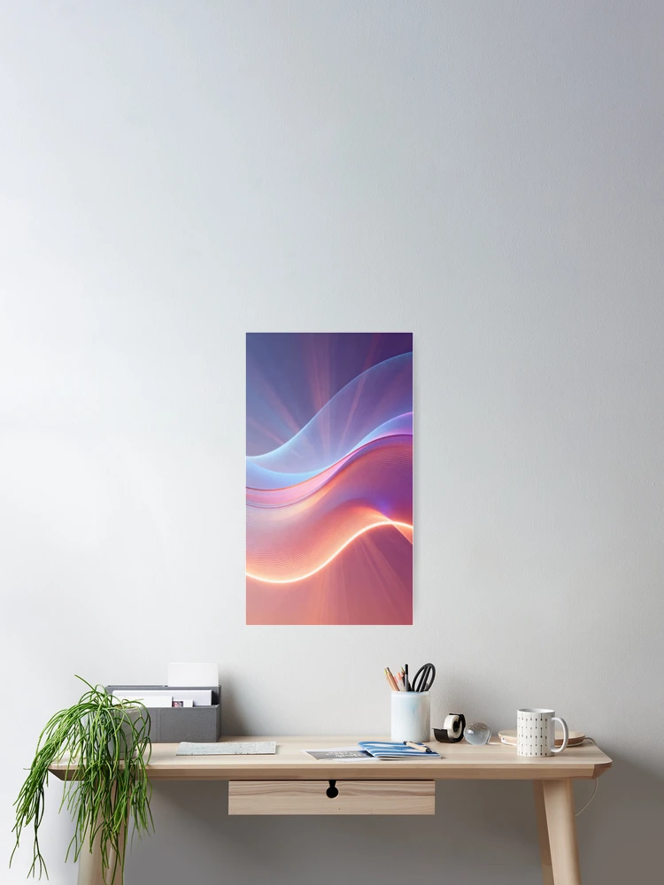 Thumbnail 2 of 3, Poster, Dynamic Luminous Wavy Pattern designed and sold by ML-Media.