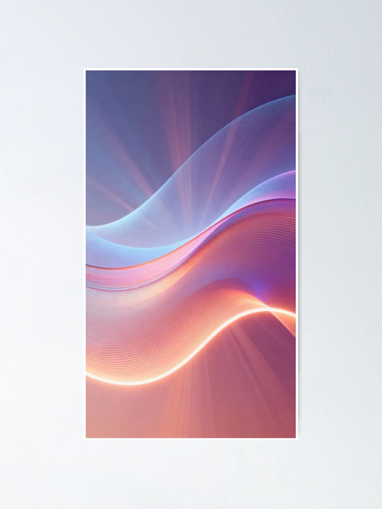 Thumbnail 1 of 3, Poster, Dynamic Luminous Wavy Pattern designed and sold by ML-Media.