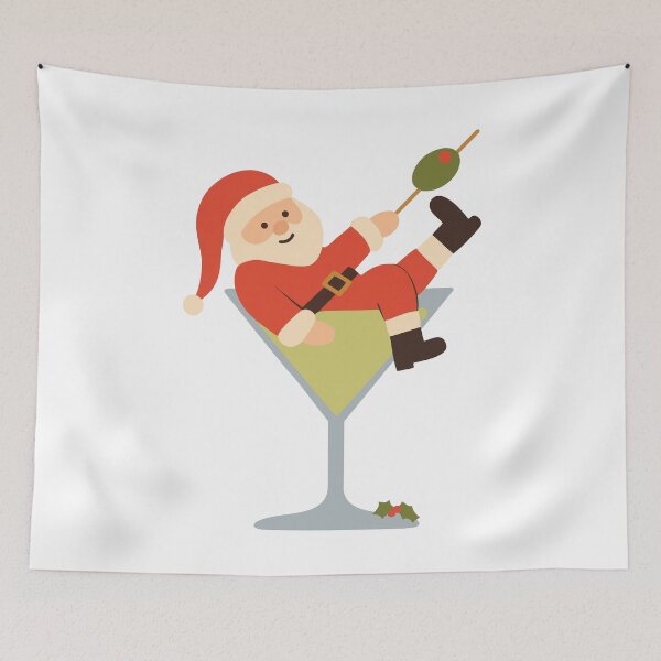 Item preview, Santa Martini Christmas holiday designed and sold by Magnolia Valley Art.