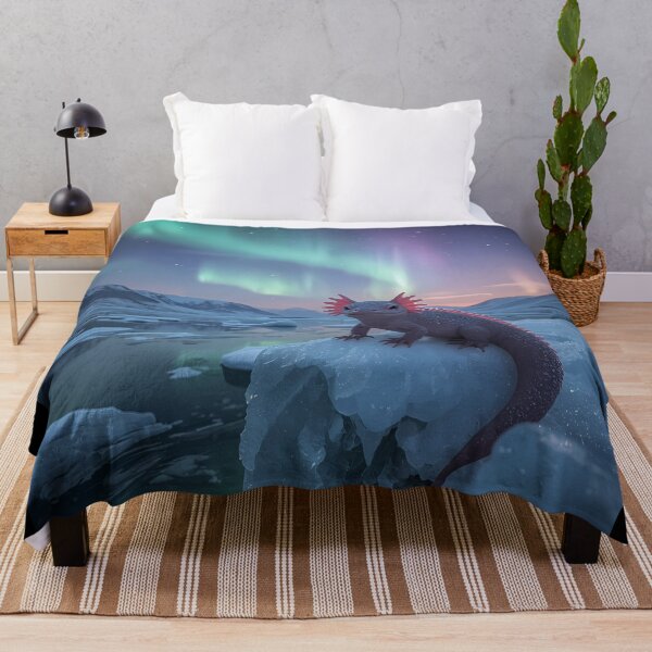 Item preview, Frozen Axolotl Under Northern Lights designed and sold by RkskArt.