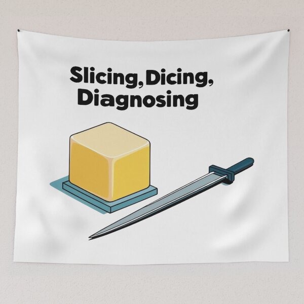 Item preview, Slicing Dicing Diagnosing – Funny Pathologist T-Shirt Design | Paraffin Block Lab Humor designed and sold by jelonkaa.