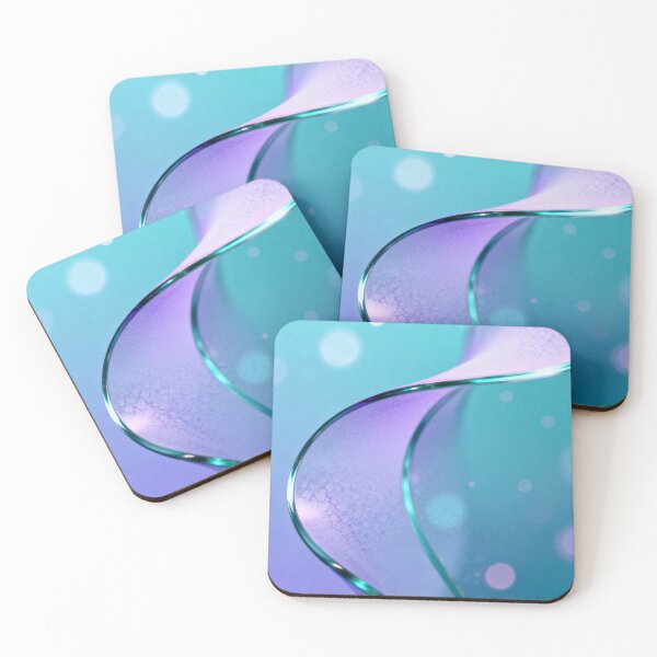 Item preview, Frosted Ribbon Abstract with Teal Purple Gradient and Bokeh designed and sold by RGShirtWorks.