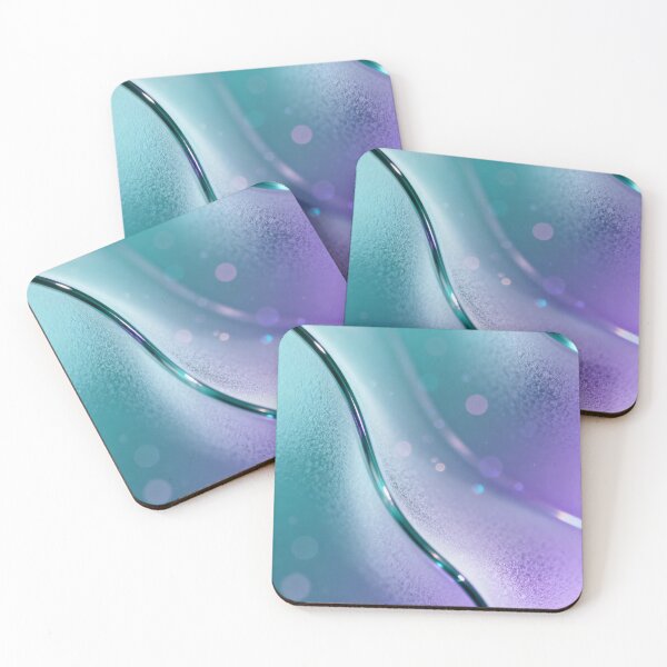 Item preview, Abstract Wavy Frosted Glass with Teal and Purple Gradient designed and sold by RGShirtWorks.