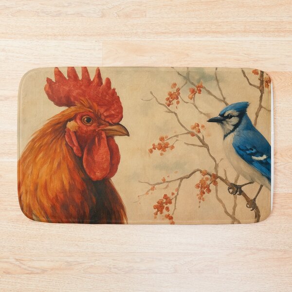 Item preview, Country Companions – Rooster and Blue Jay designed and sold by Rustic Ridge Designs.