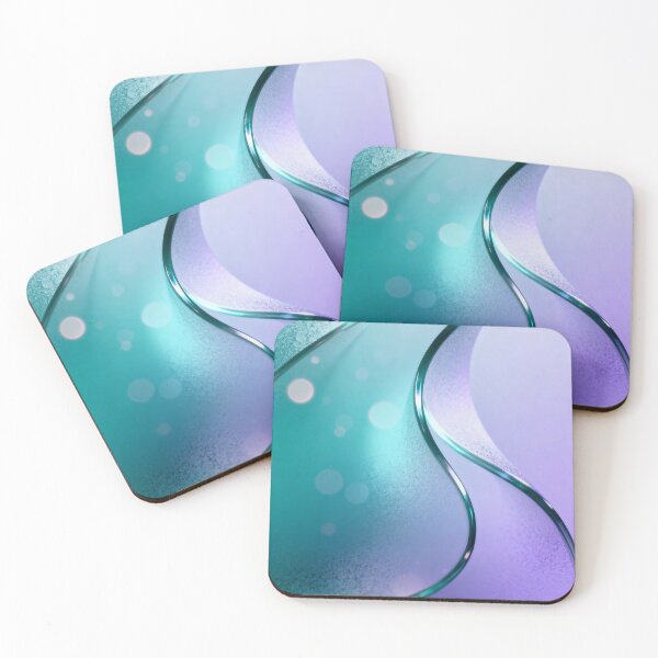Item preview, Dynamic Teal and Purple Abstract Waves with Bokeh Lights designed and sold by RGShirtWorks.