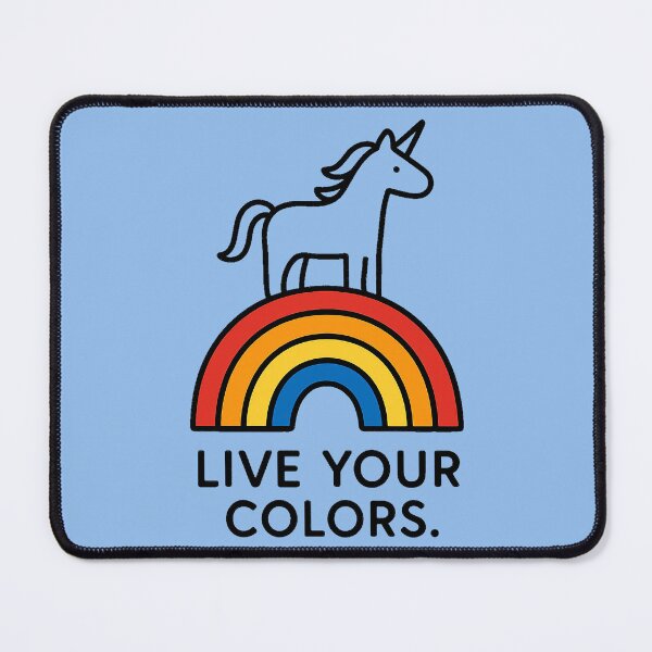 Item preview, Unicorn on Rainbow Live Your Colors - Minimalist Graphic designed and sold by Wild-way Art.