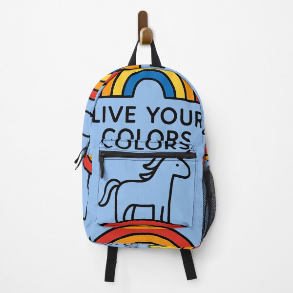 Item preview, Unicorn on Rainbow Live Your Colors - Minimalist Graphic designed and sold by Wild-way Art.