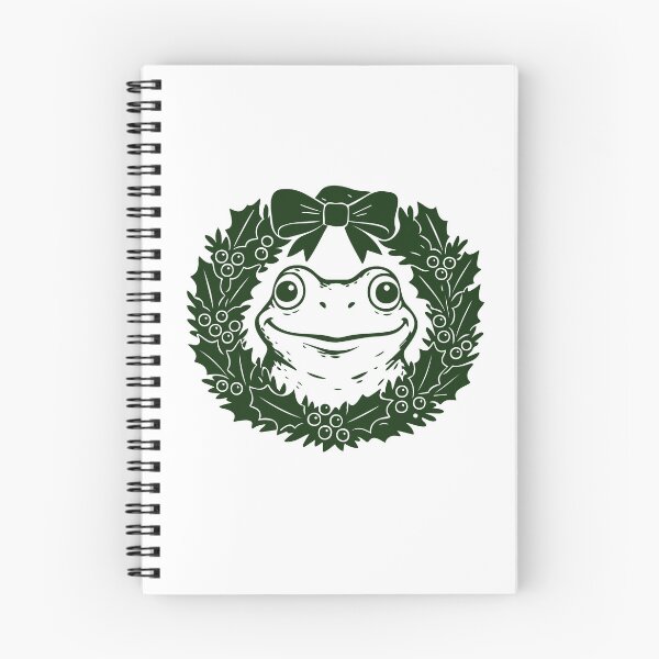 Item preview, Festive Wreath Frog – Cute Christmas Toad Illustration designed and sold by EmeraldeaArt.