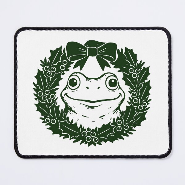 Item preview, Festive Wreath Frog – Cute Christmas Toad Illustration designed and sold by EmeraldeaArt.