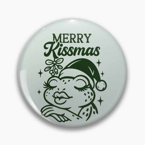 Item preview, Merry Kissmas Frog Girl – Cute Funny Christmas Illustration designed and sold by EmeraldeaArt.