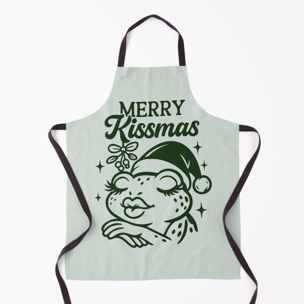 Item preview, Merry Kissmas Frog Girl – Cute Funny Christmas Illustration designed and sold by EmeraldeaArt.