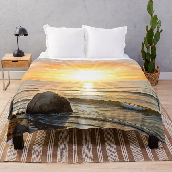 Item preview, Watercolor Sunrise at Port Townsend – Pacific Northwest Coastal Painting Art Print designed and sold by Alaska Magick.