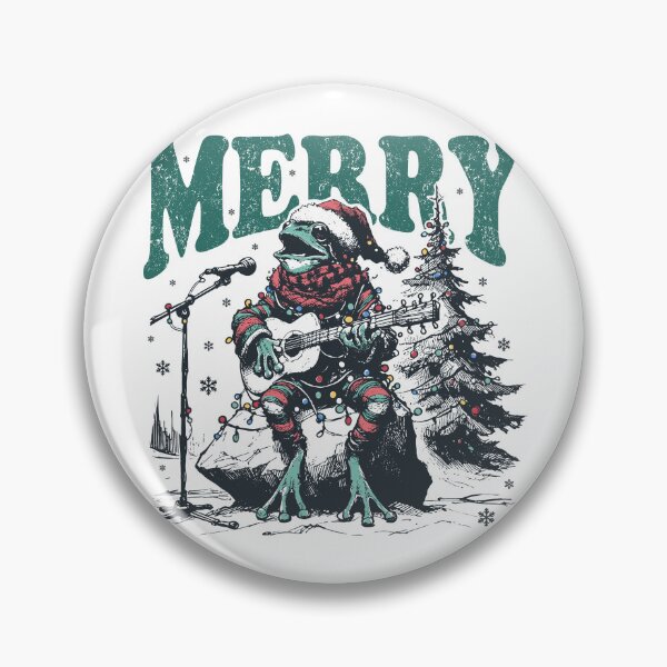 Item preview, Merry Rockin’ Frogmas – Singing and Guitarist Toad with Christmas Tree designed and sold by EmeraldeaArt.