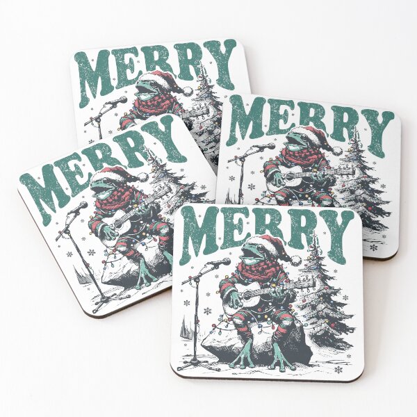 Item preview, Merry Rockin’ Frogmas – Singing and Guitarist Toad with Christmas Tree designed and sold by EmeraldeaArt.