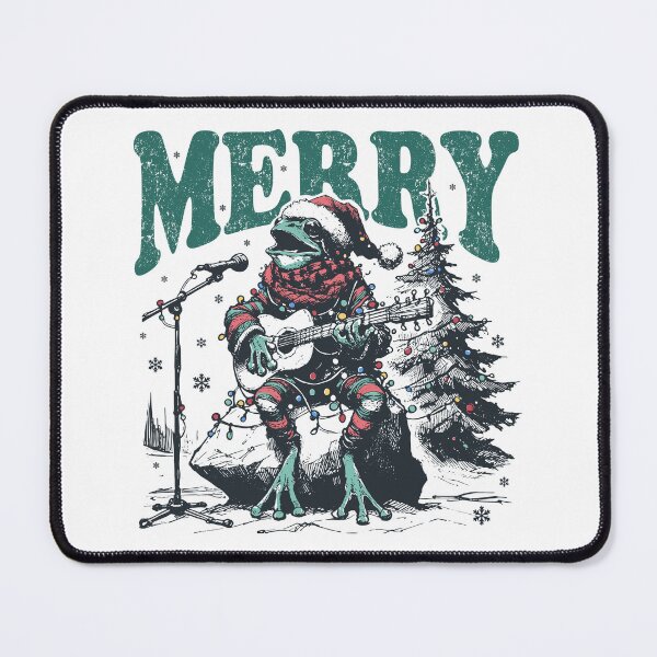 Item preview, Merry Rockin’ Frogmas – Singing and Guitarist Toad with Christmas Tree designed and sold by EmeraldeaArt.