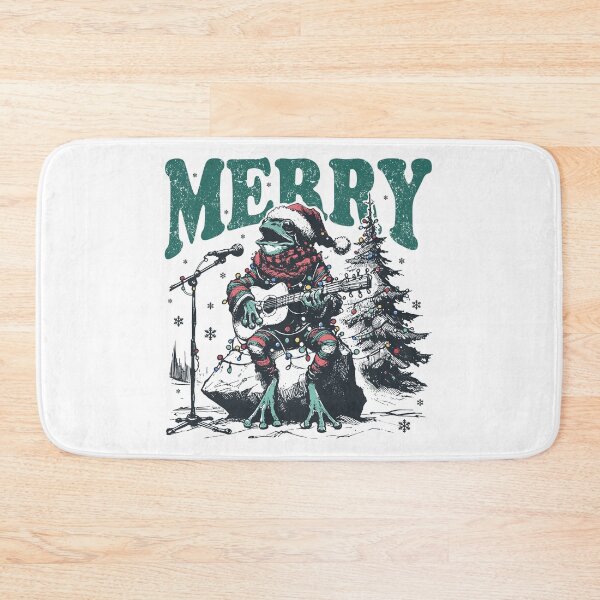 Item preview, Merry Rockin’ Frogmas – Singing and Guitarist Toad with Christmas Tree designed and sold by EmeraldeaArt.