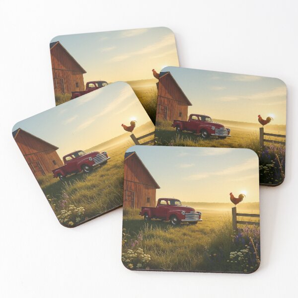 Item preview, Morning on the Ridge – Country Farm Truck and Rooste designed and sold by Rustic Ridge Designs.